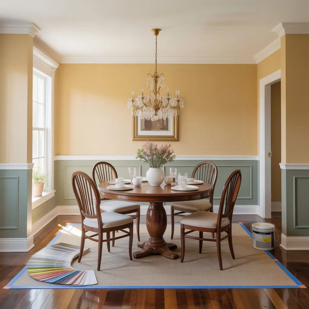 dining room chair rail paint colors