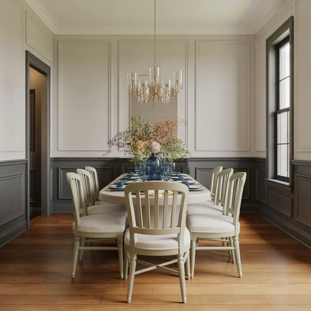 dining room chair rail paint colors