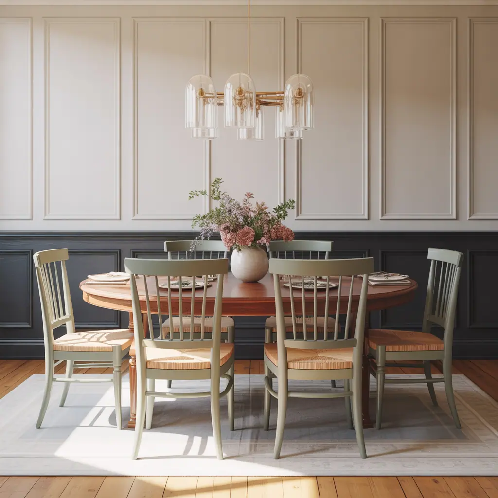 dining room chair rail paint colors