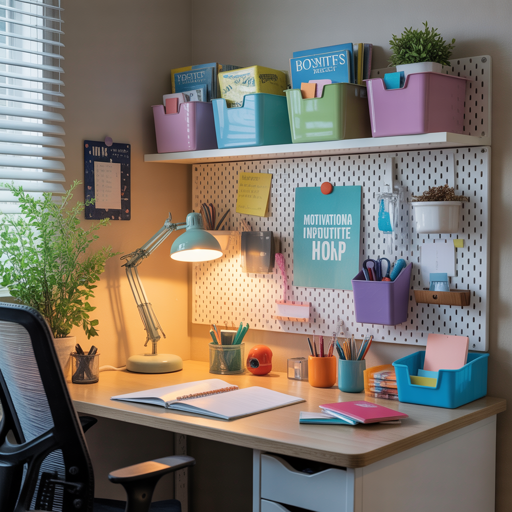 dorm desk organization