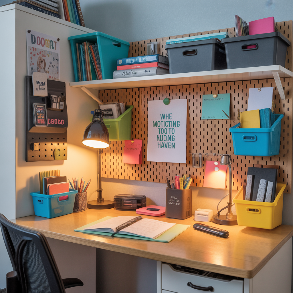 dorm desk organization