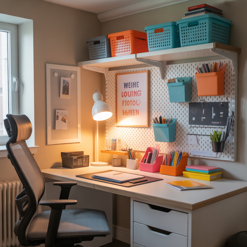 dorm desk organization