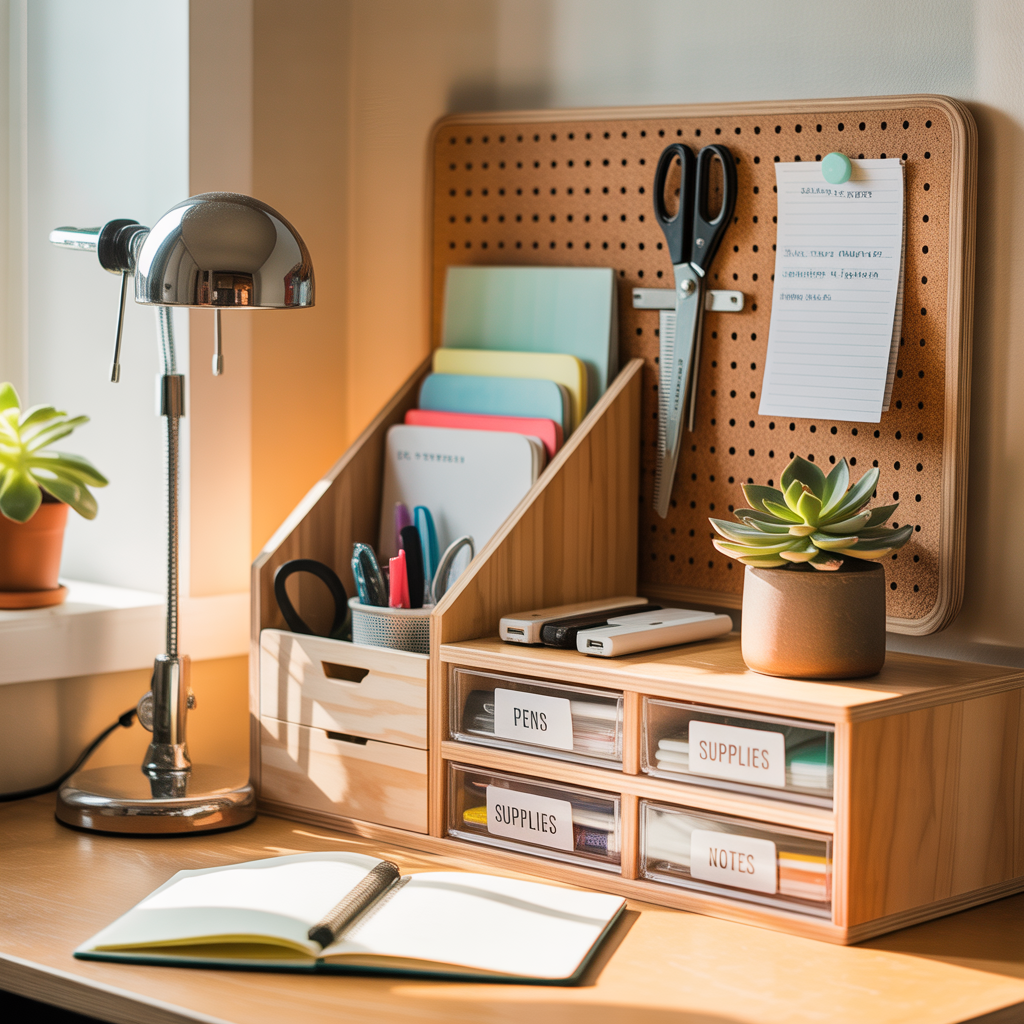 dorm desk organization