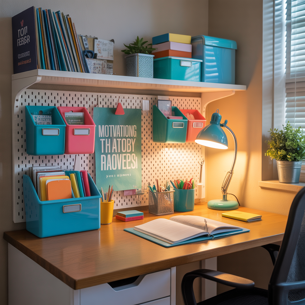 dorm desk organization
