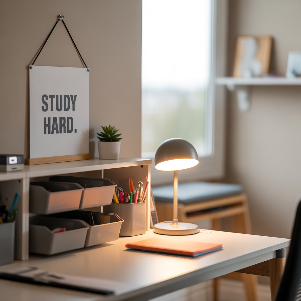 dorm desk organization