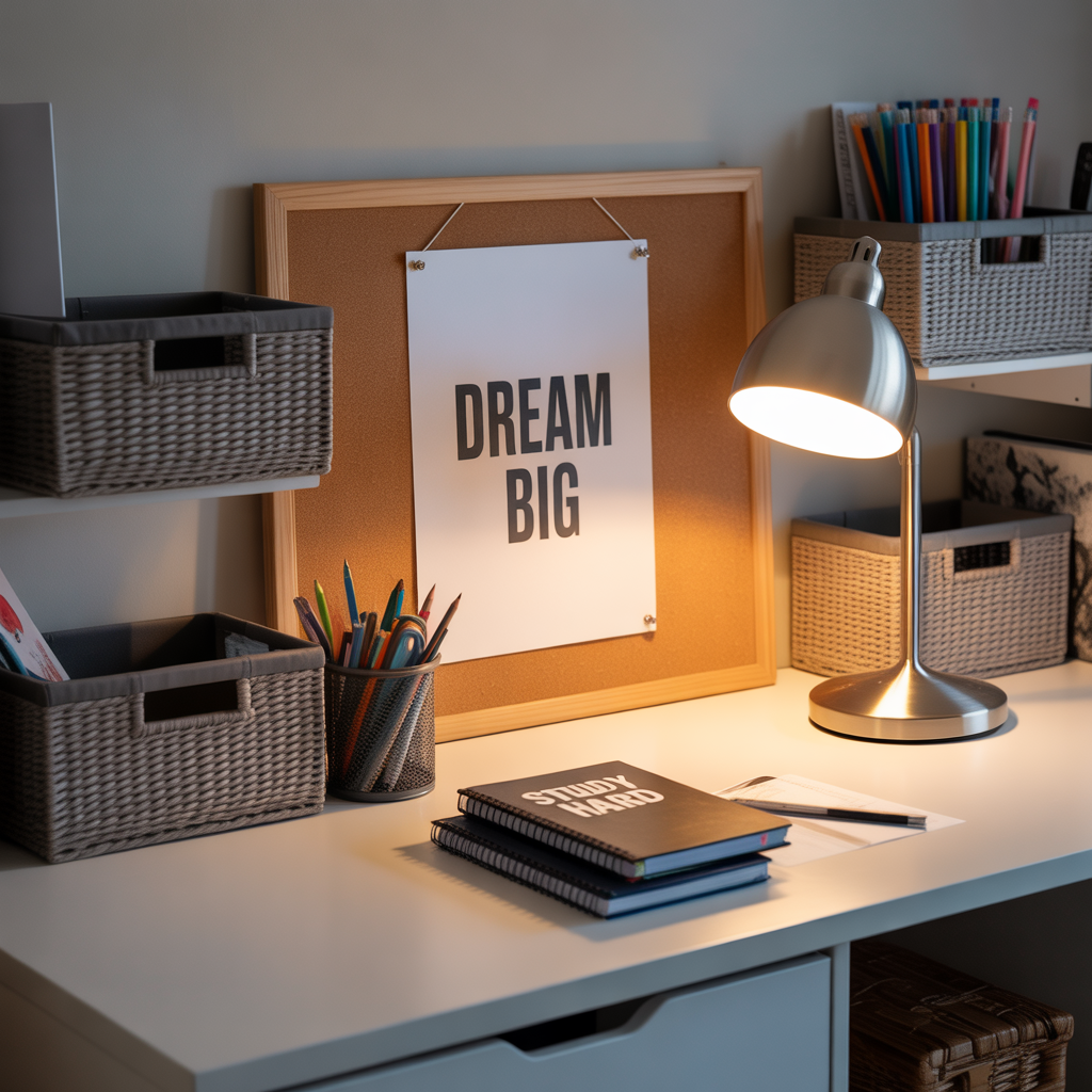 dorm desk organization