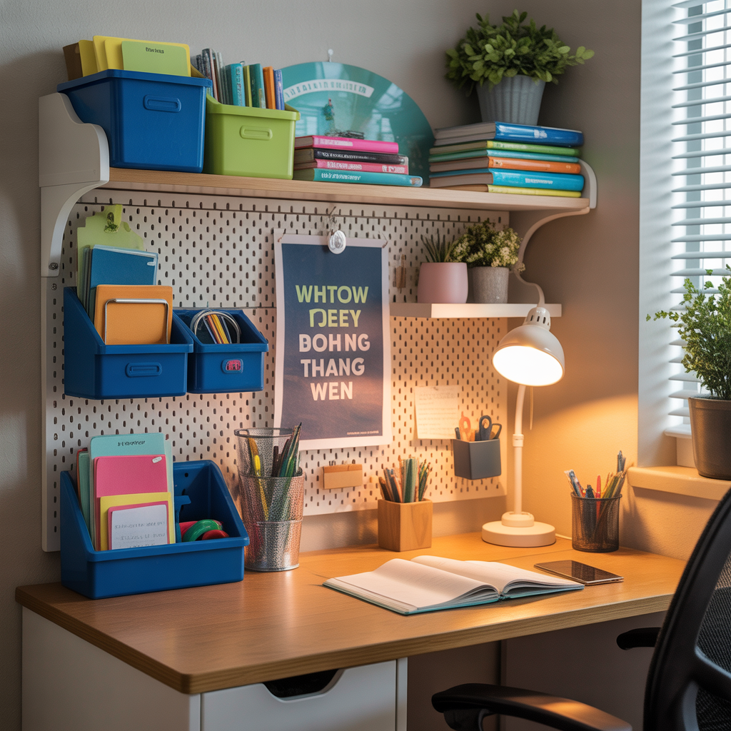 dorm desk organization