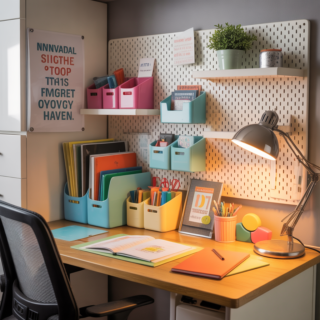 dorm desk organization