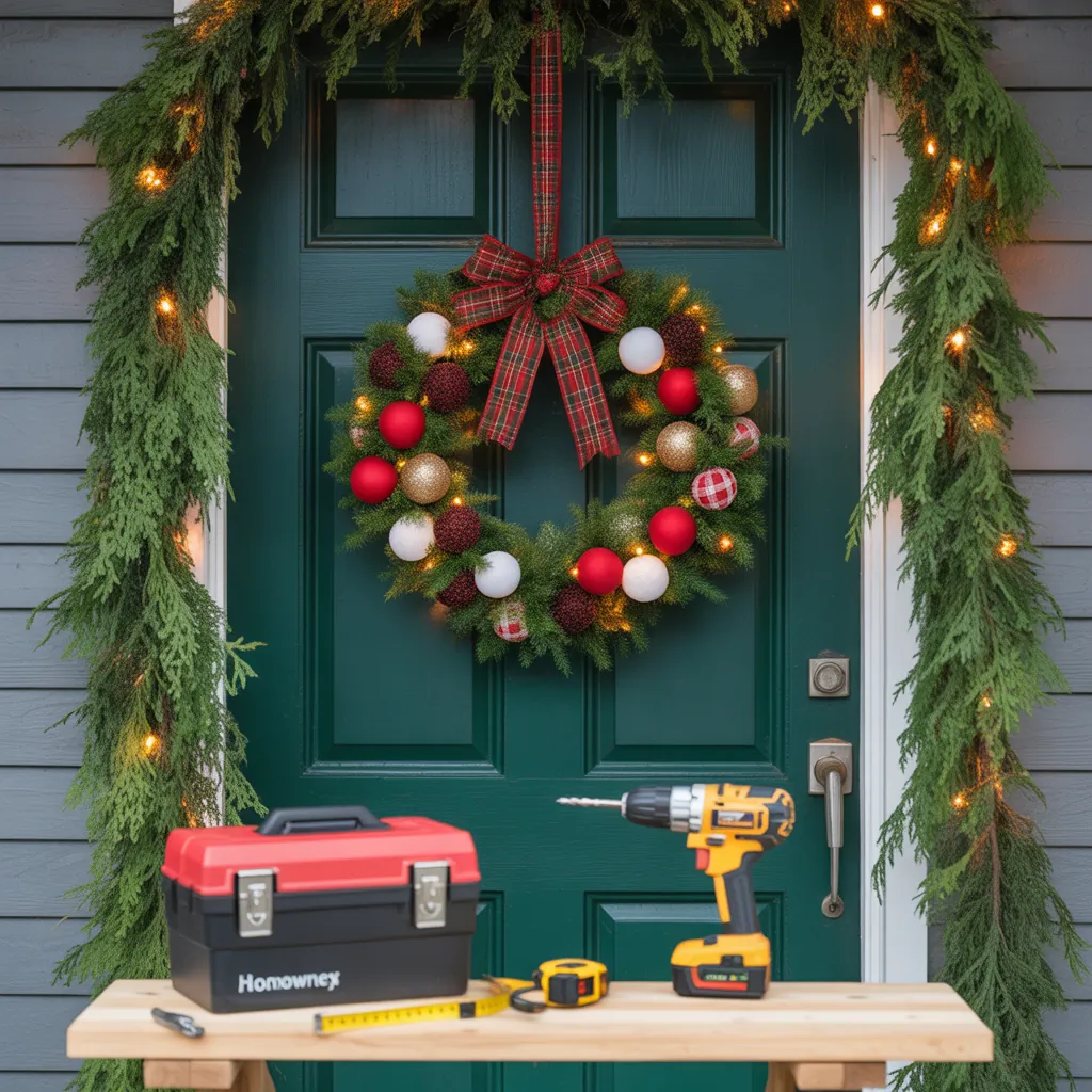 easy front door christmas decorations