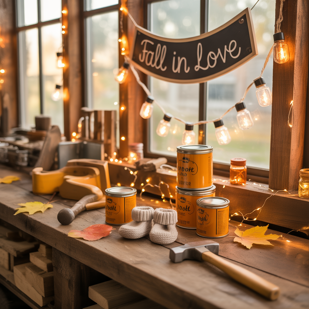 fall in love baby shower theme