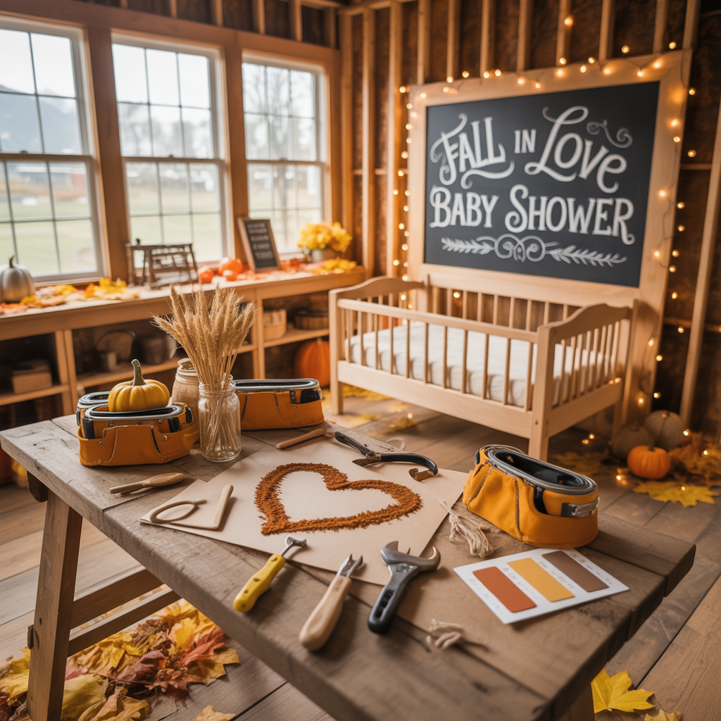 fall in love baby shower theme