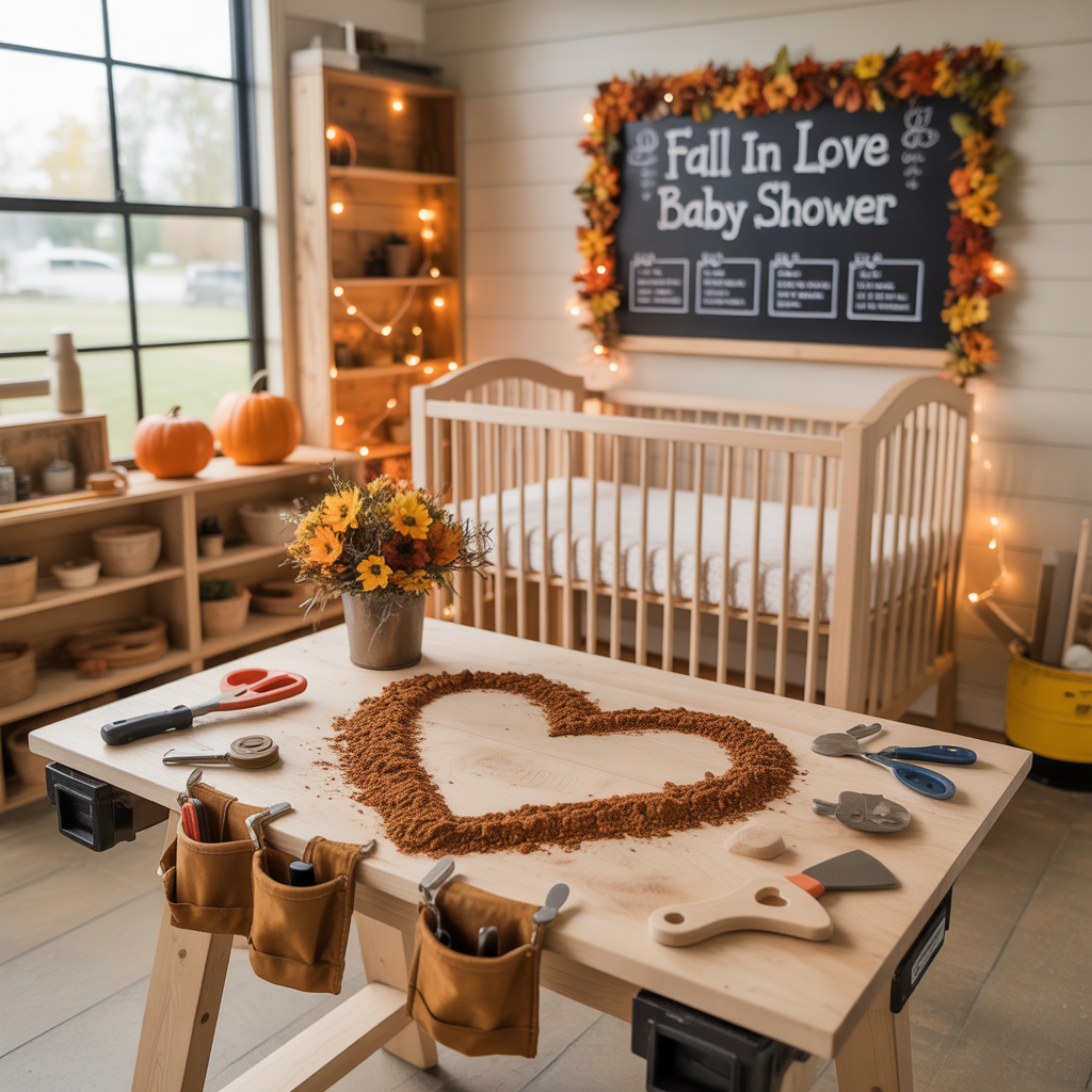 fall in love baby shower theme
