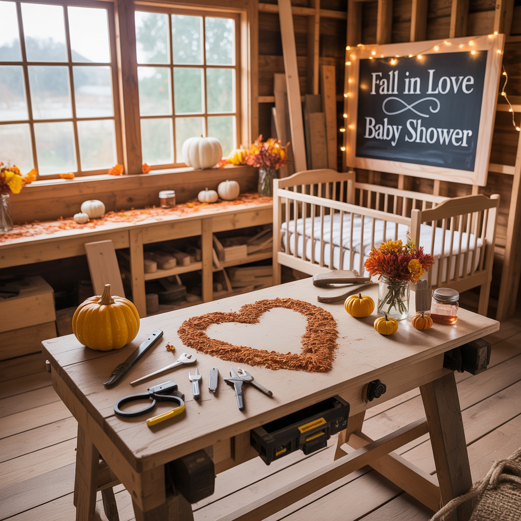 fall in love baby shower theme