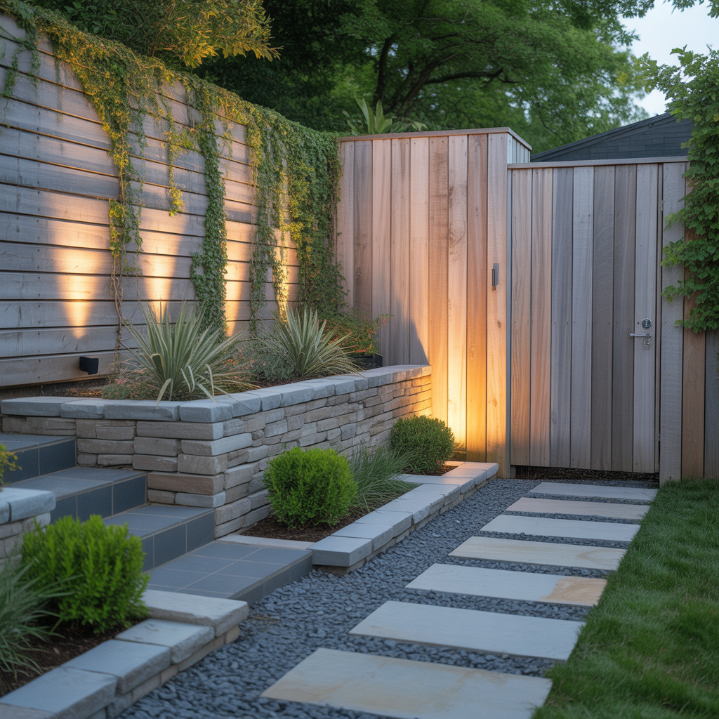 fence and retaining wall ideas