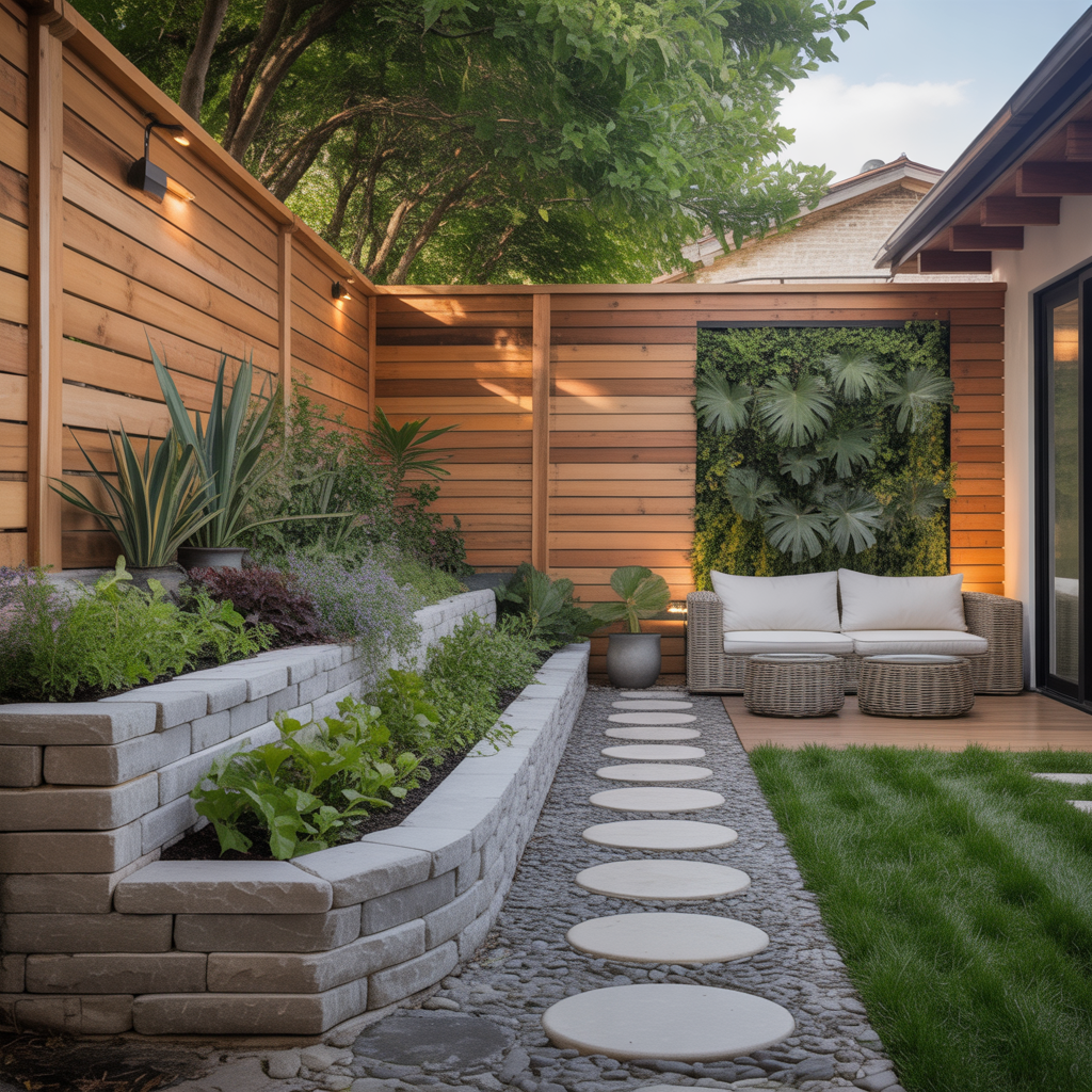 fence and retaining wall ideas