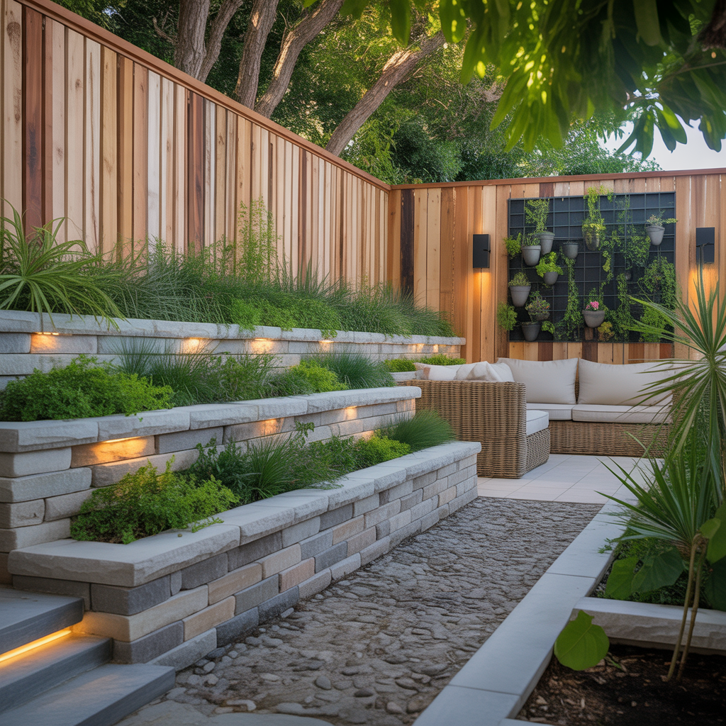 fence and retaining wall ideas