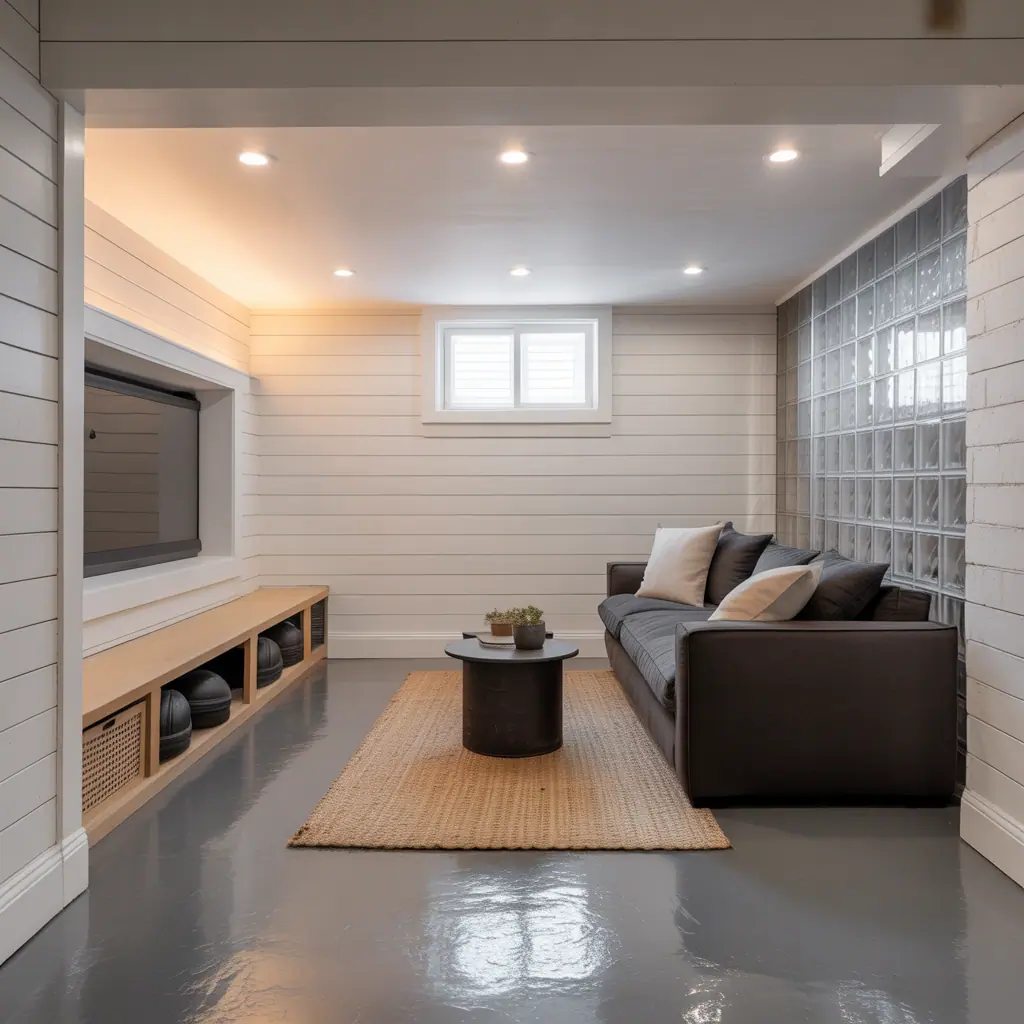 finished basement ideas simple