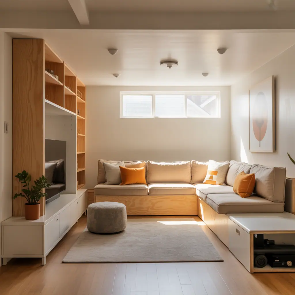 finished basement ideas simple