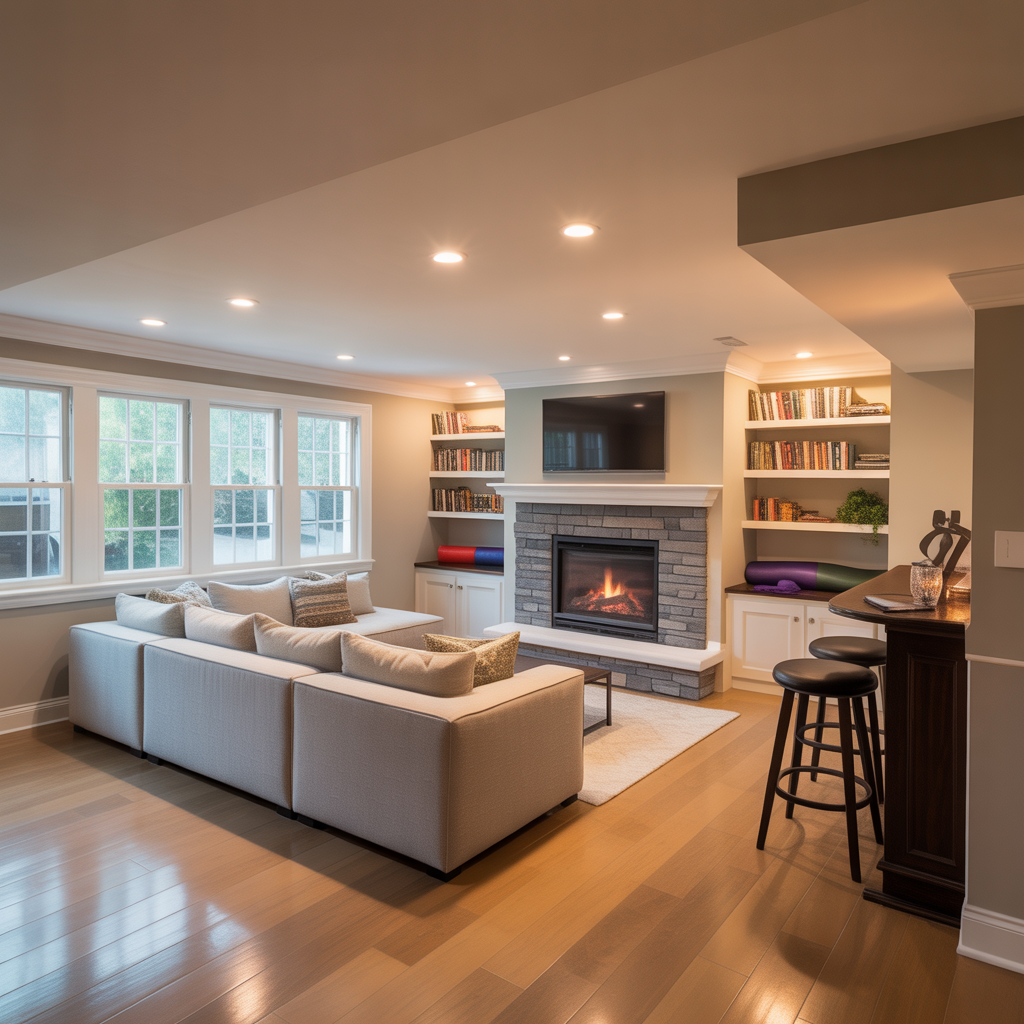 finished basement ideas simple