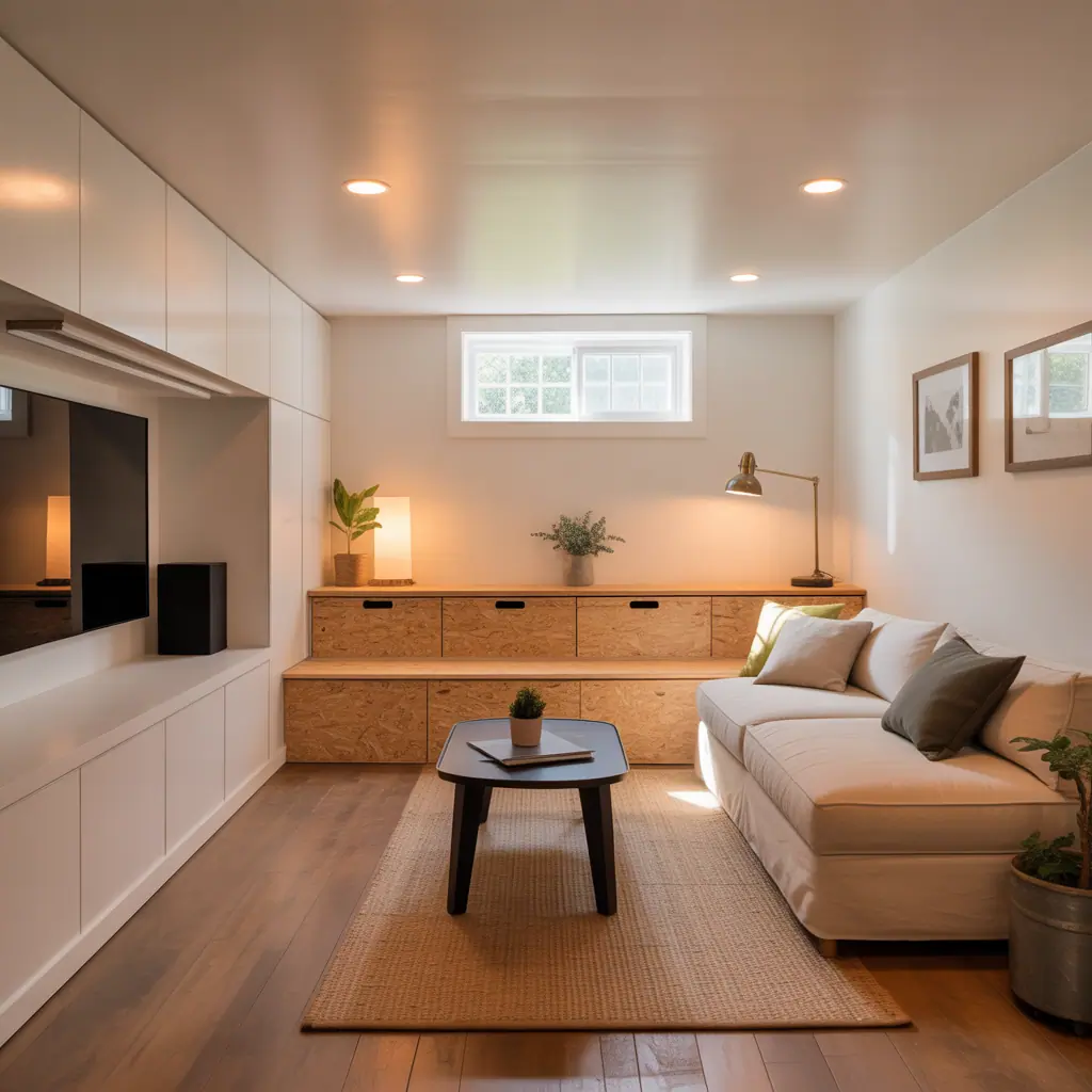 finished basement ideas simple