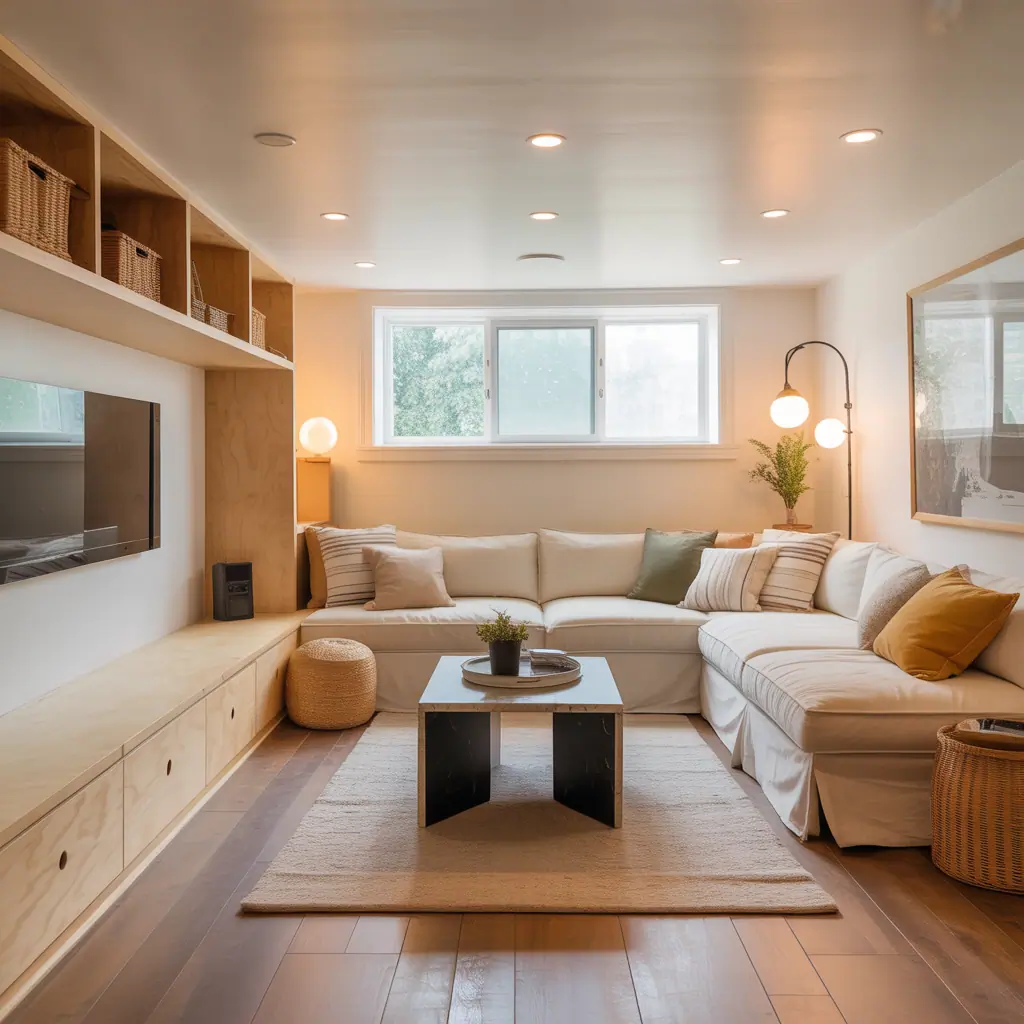 finished basement ideas simple