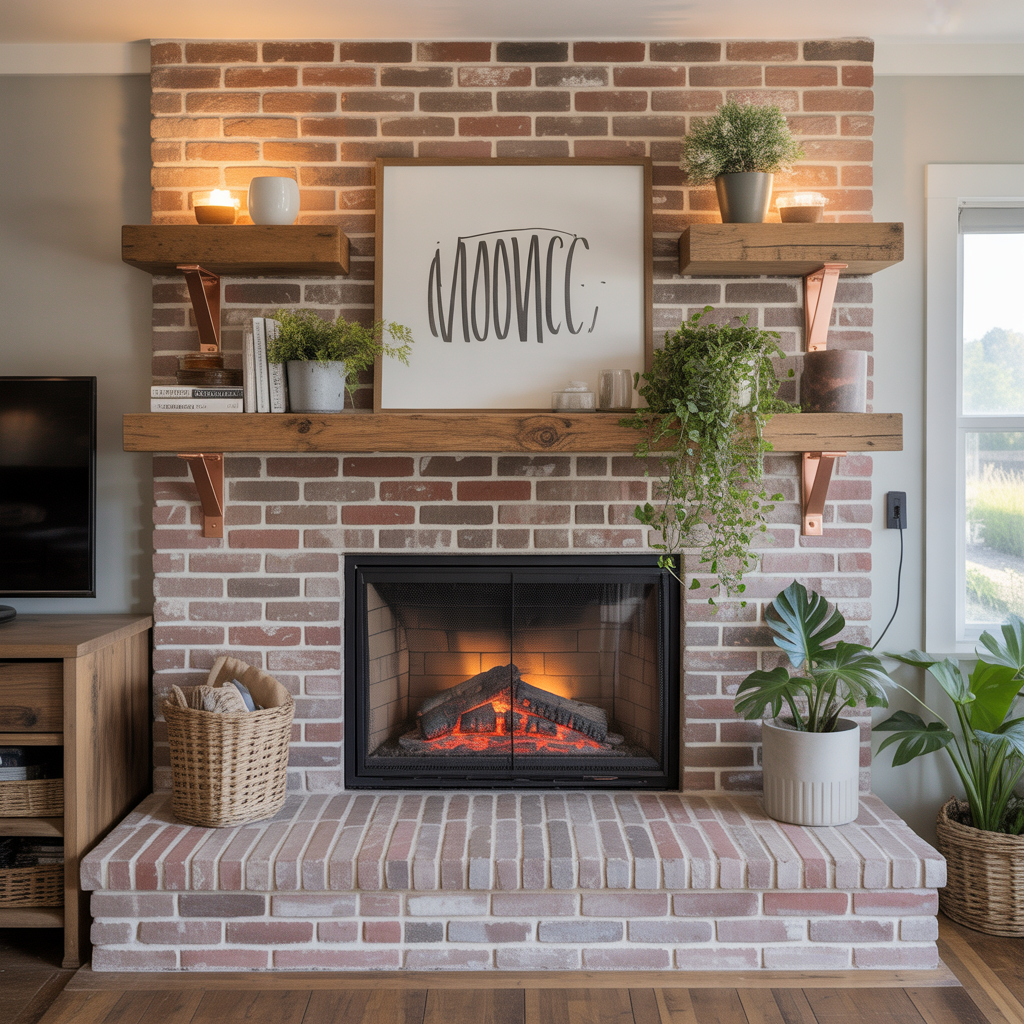 fireplace with shelves ideas
