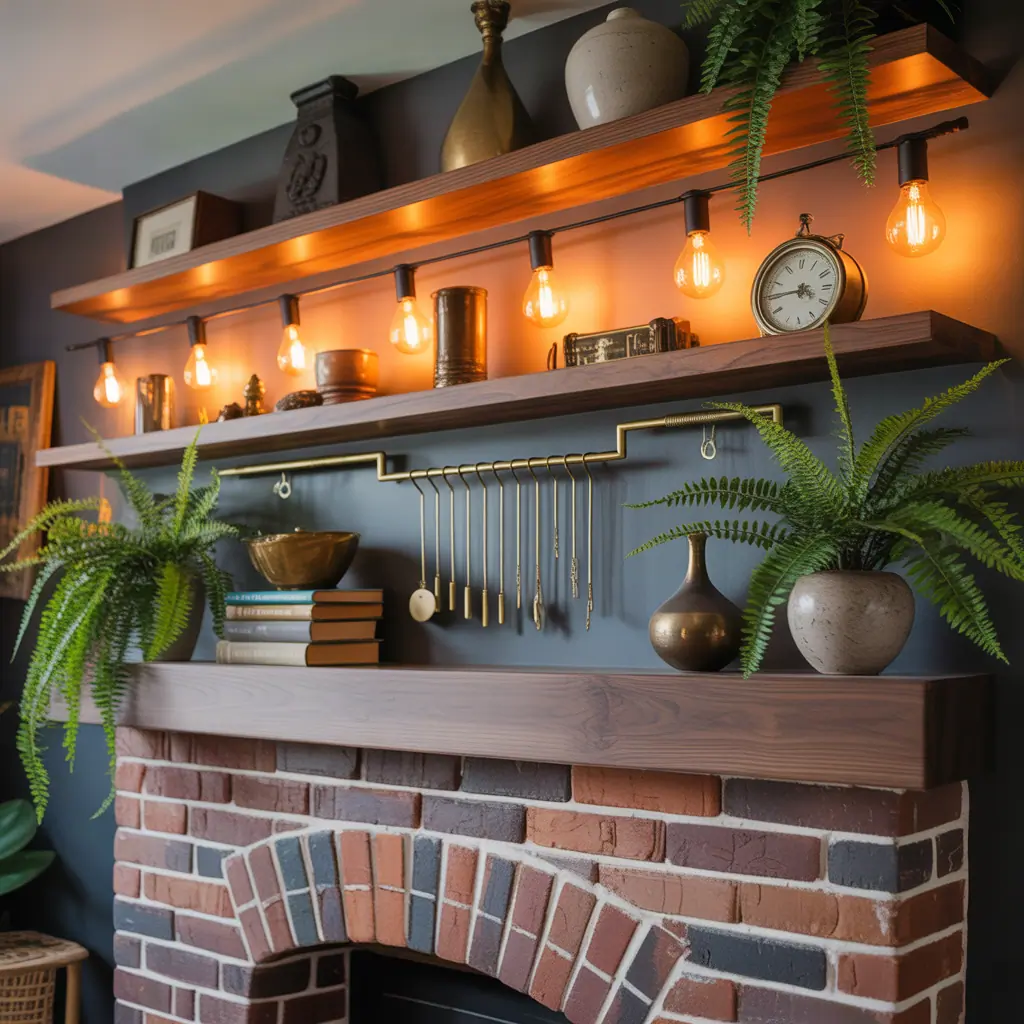 fireplace with shelves ideas