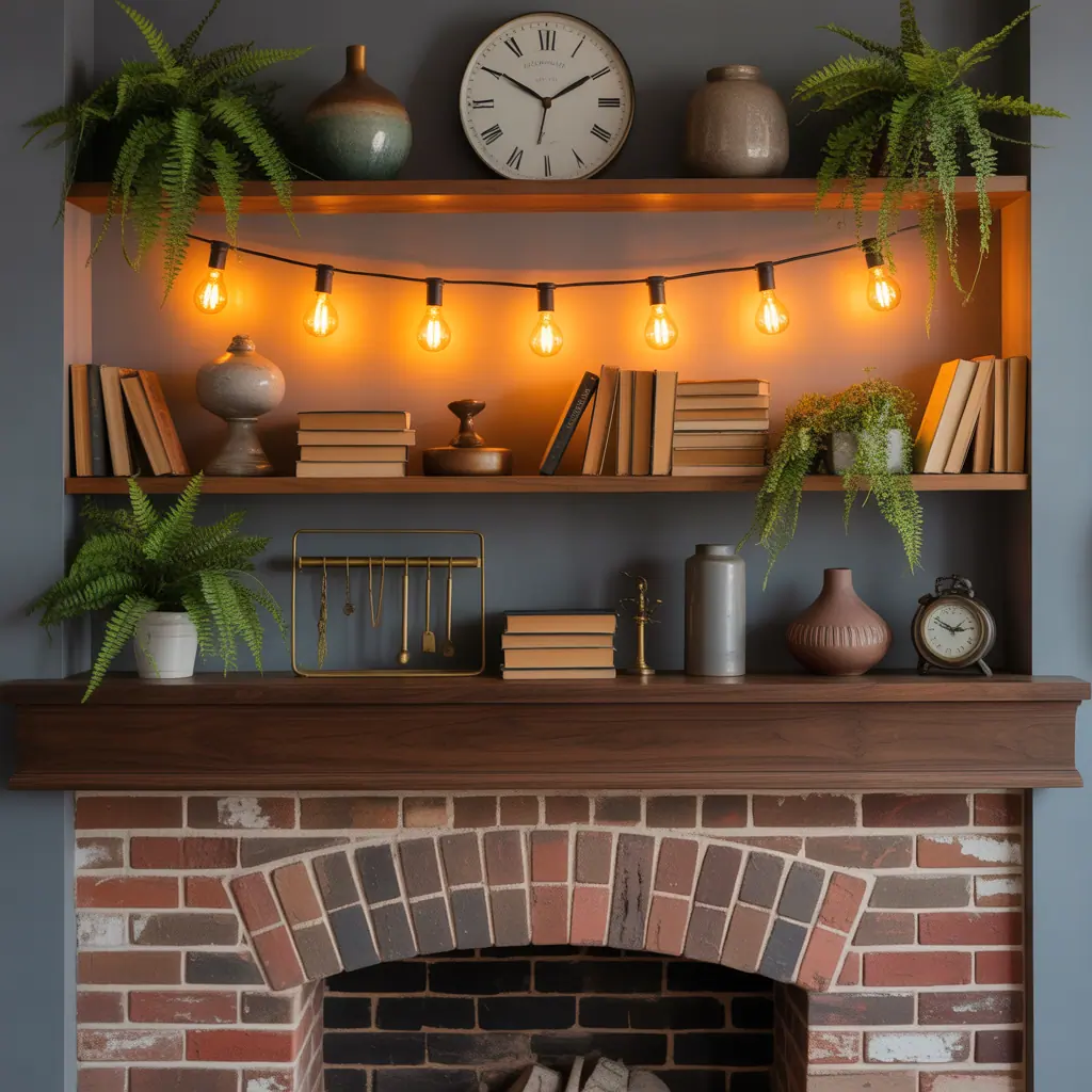 fireplace with shelves ideas