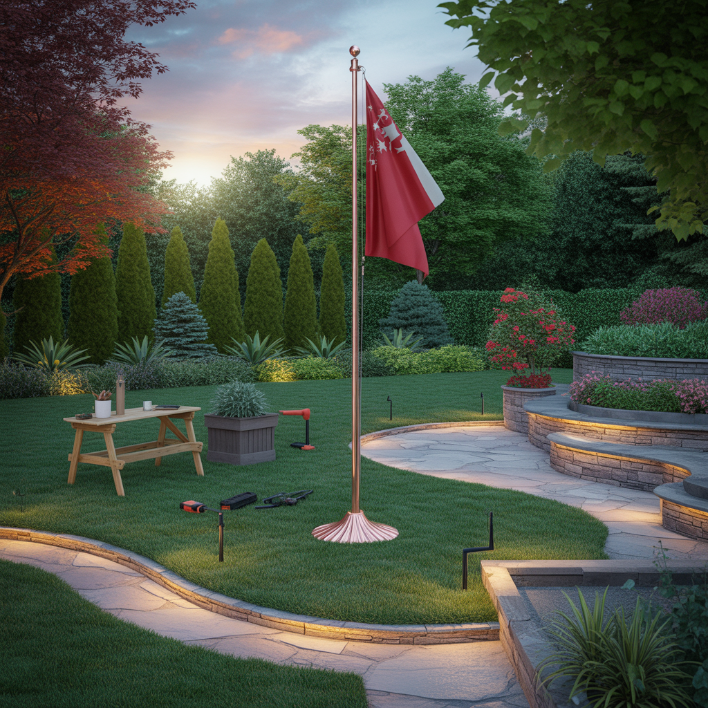 flag pole landscape ideas