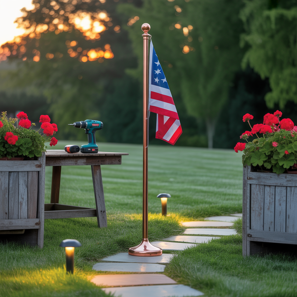 flag pole landscape ideas