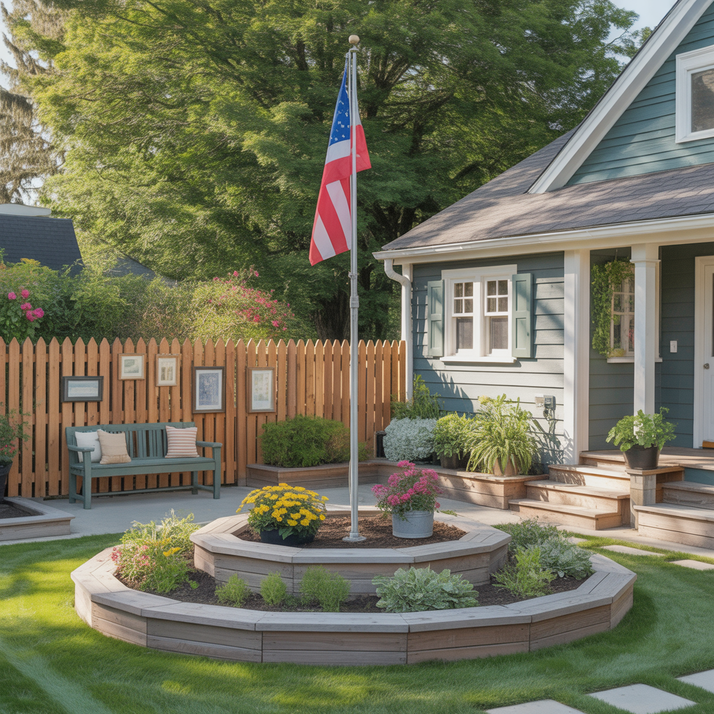 flag pole landscape ideas