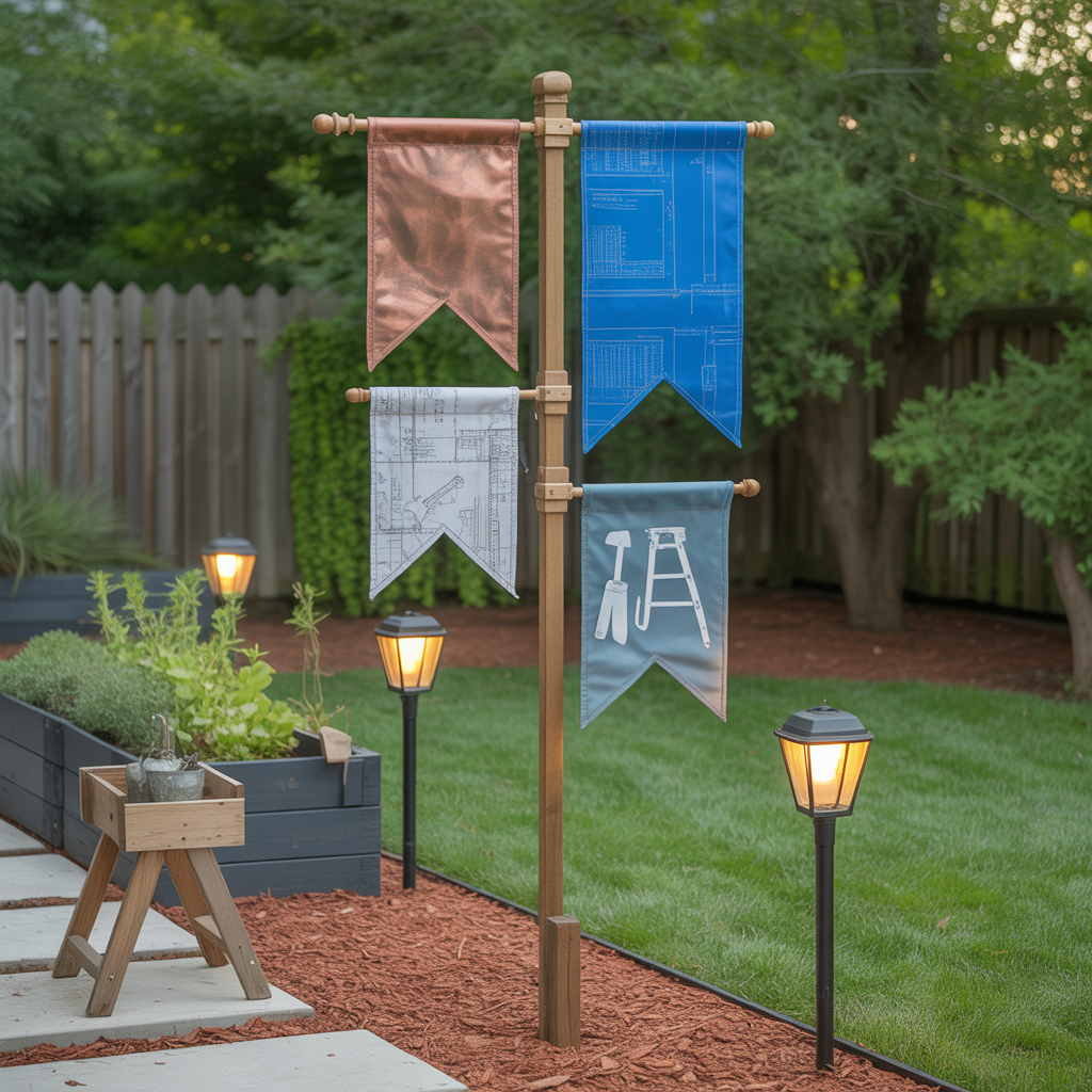flag pole landscape ideas