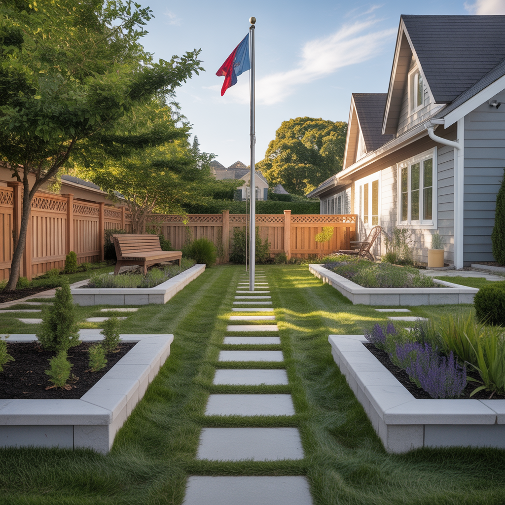 flag pole landscape ideas