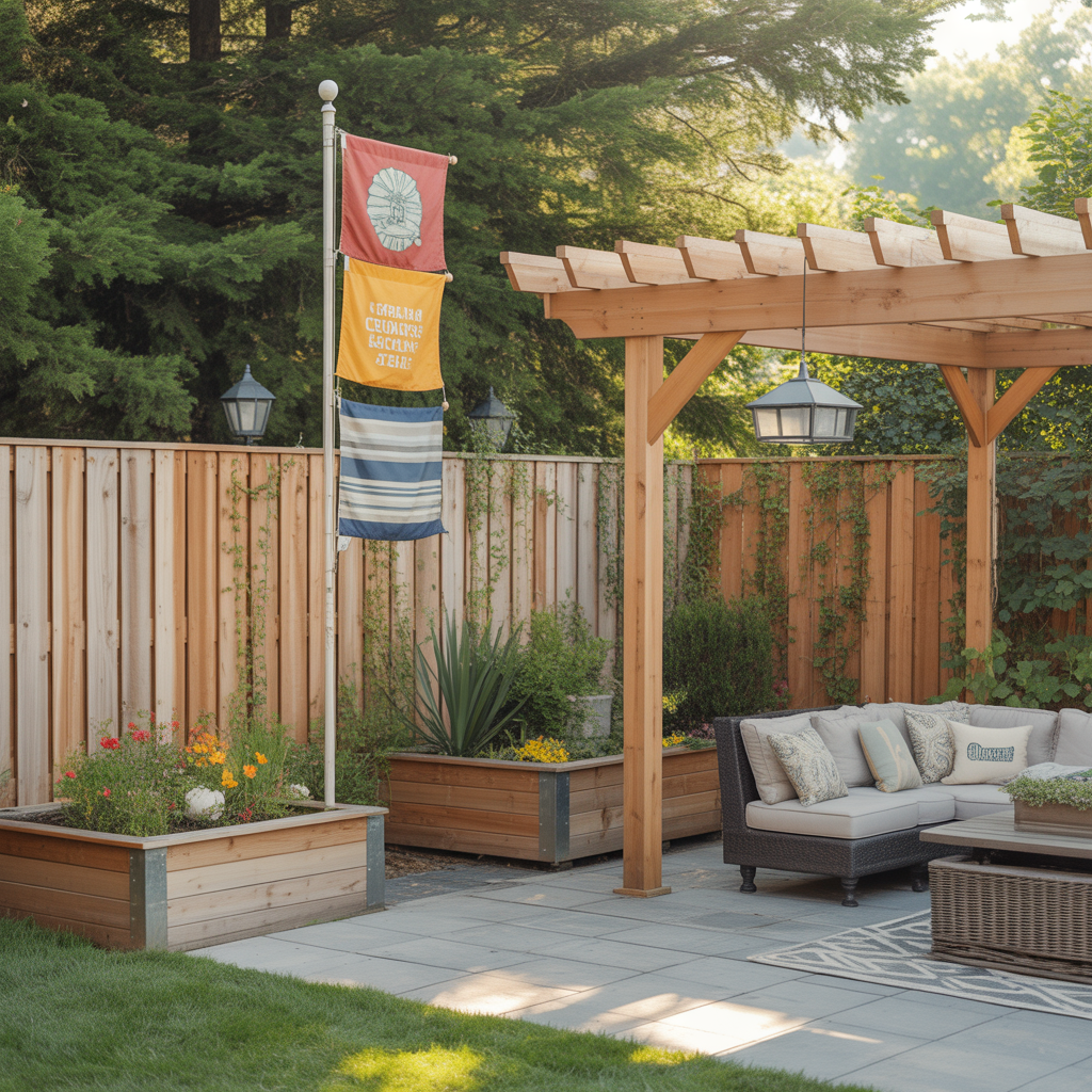 flag pole landscape ideas