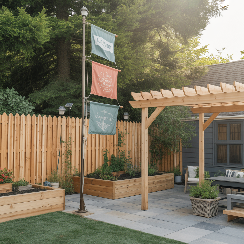 flag pole landscape ideas