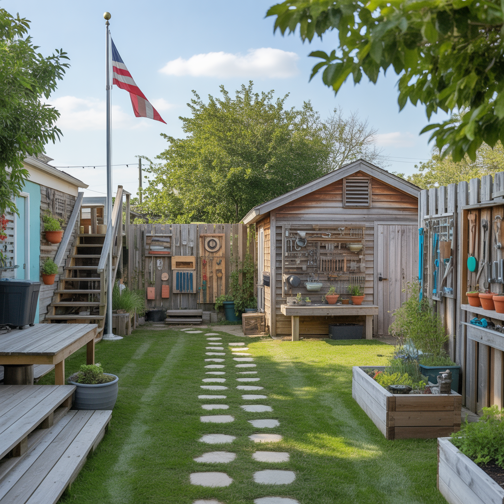 flag pole landscape ideas