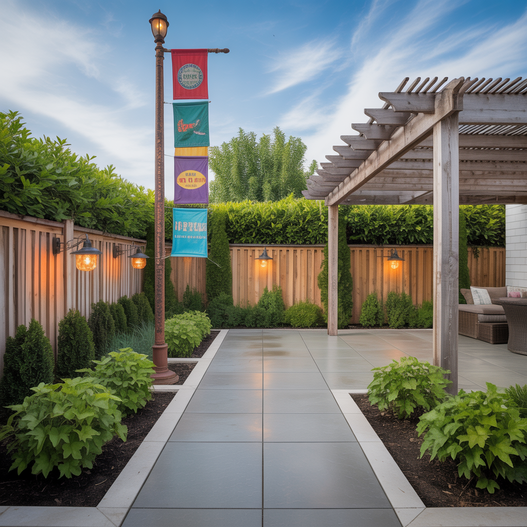 flag pole landscape ideas