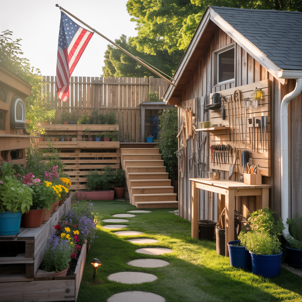 flag pole landscape ideas