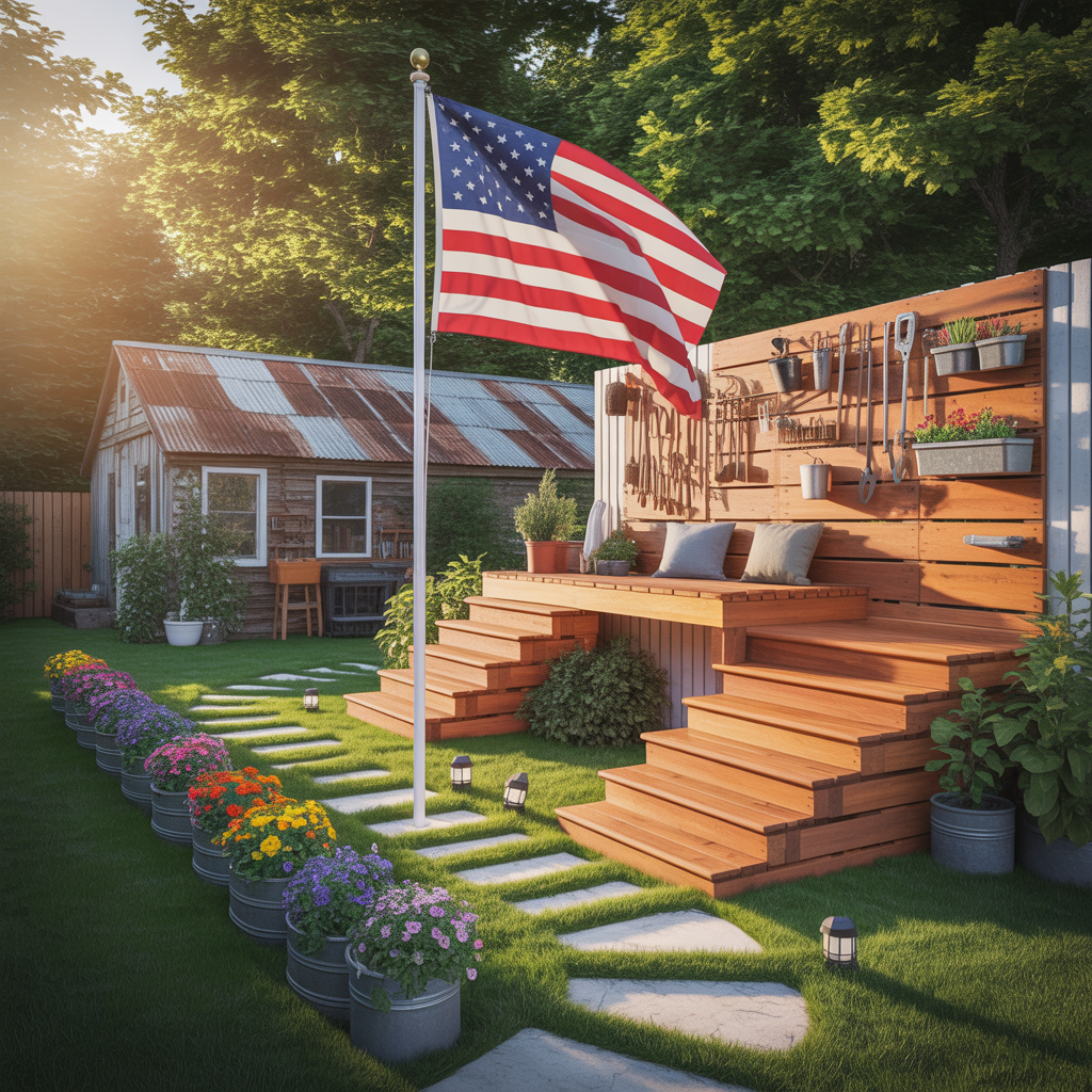 flag pole landscape ideas
