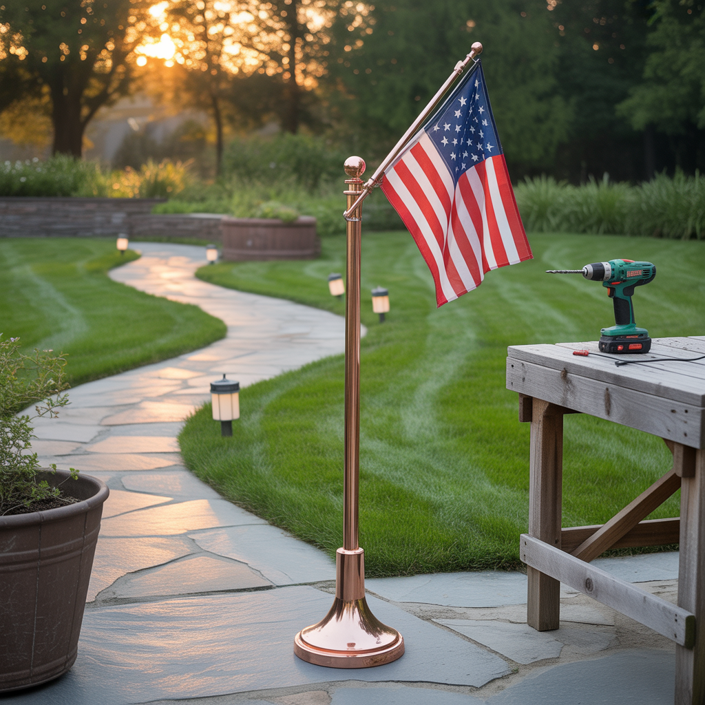 flag pole landscape ideas