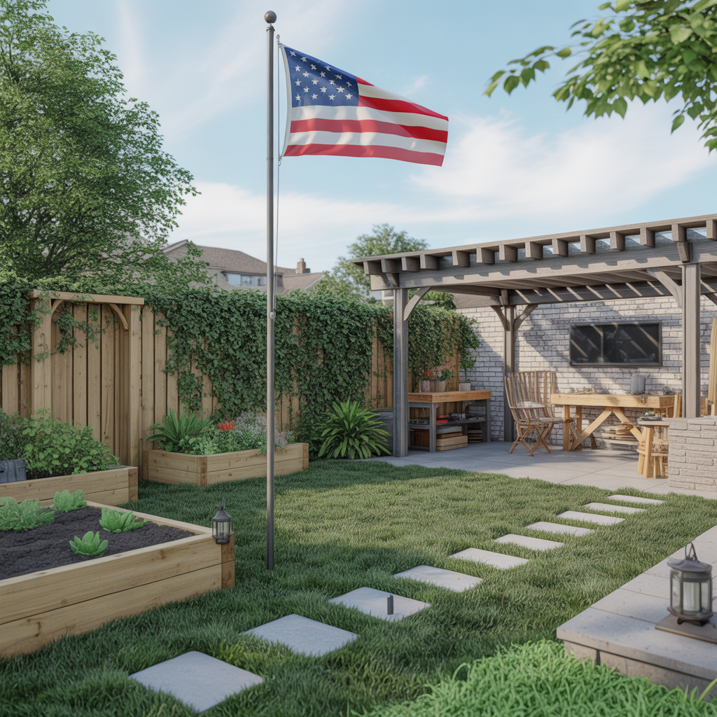 flag pole landscape ideas