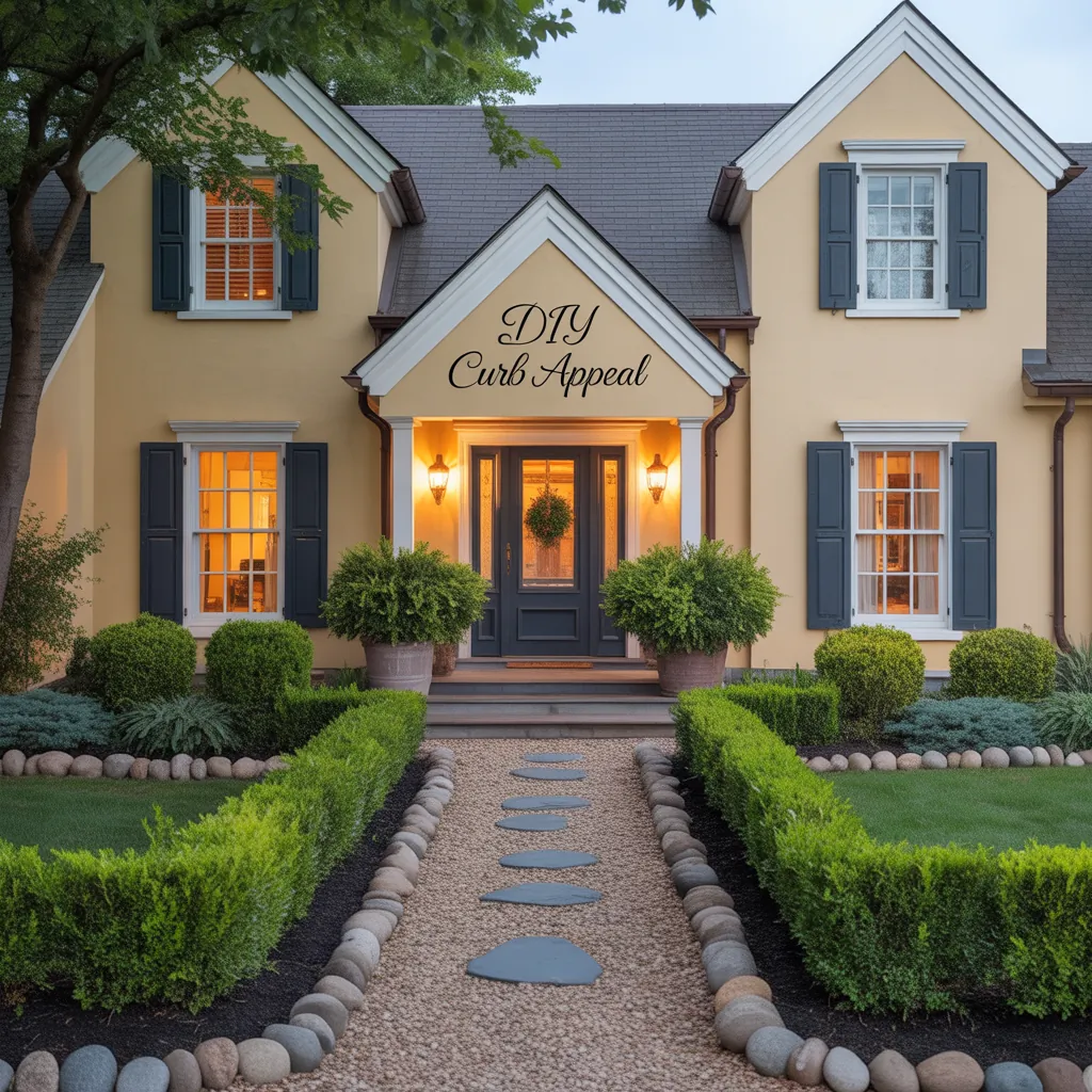 front house landscaping river rock