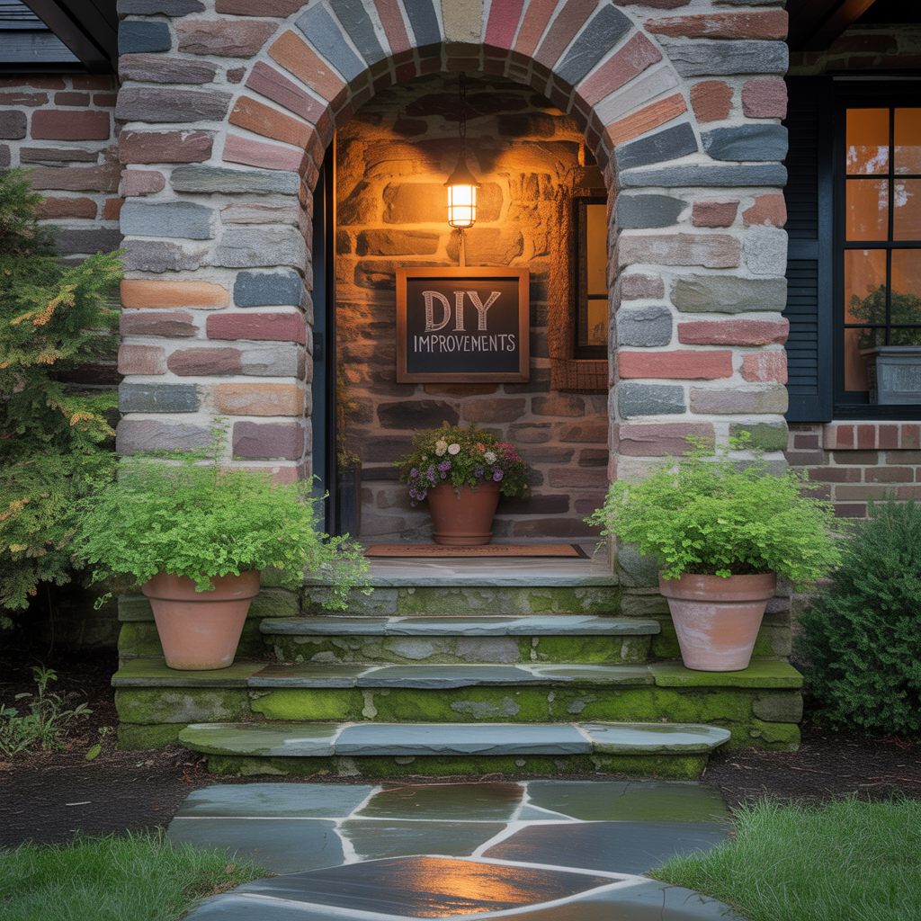 front porch entrance stone ideas