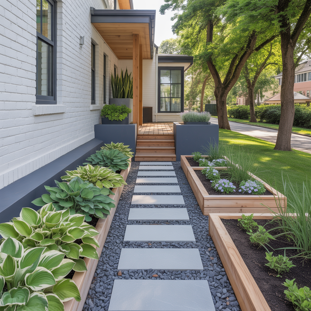 front yard hosta outdoor plans garden ideas