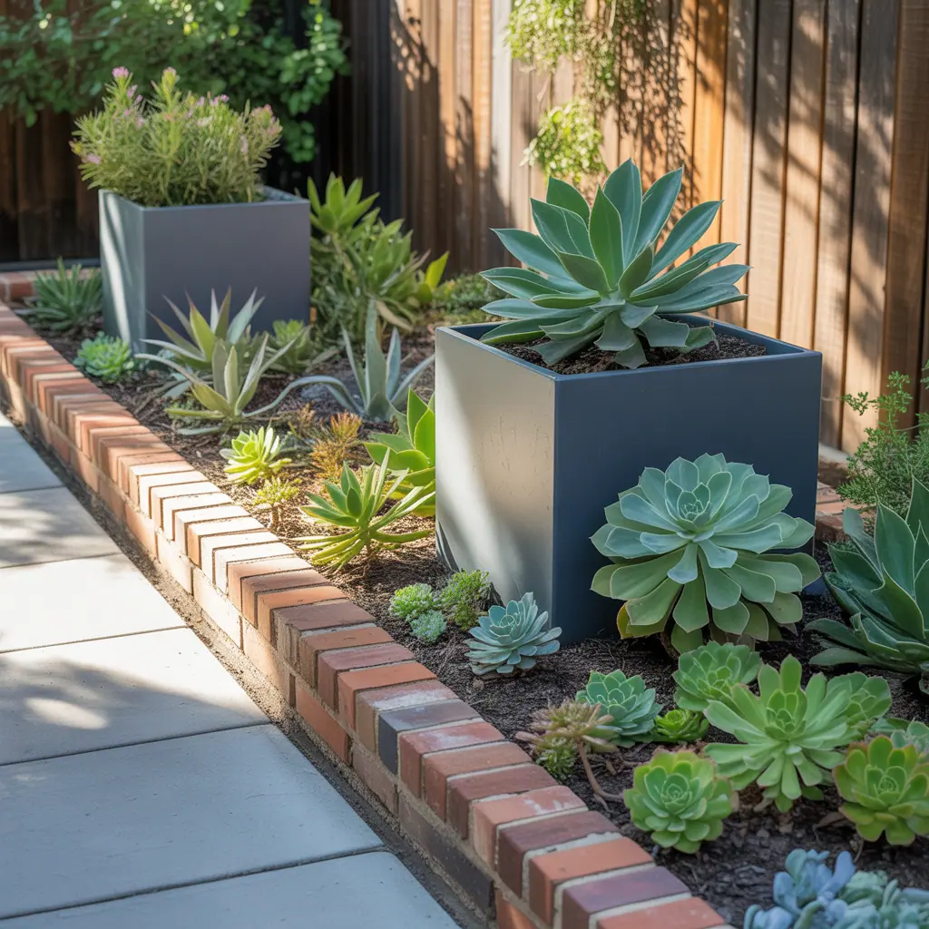 front yard succulent garden outdoor