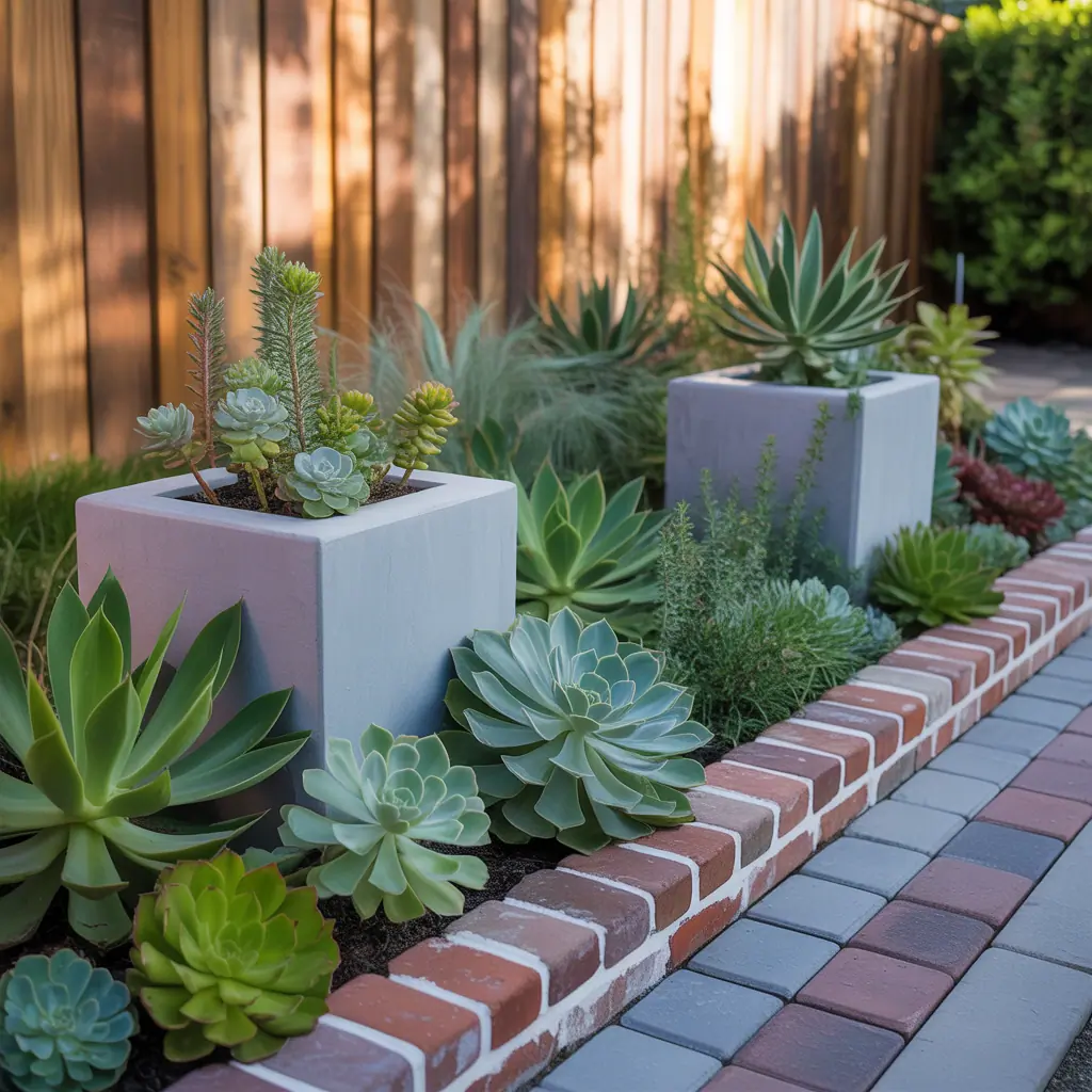 front yard succulent garden outdoor