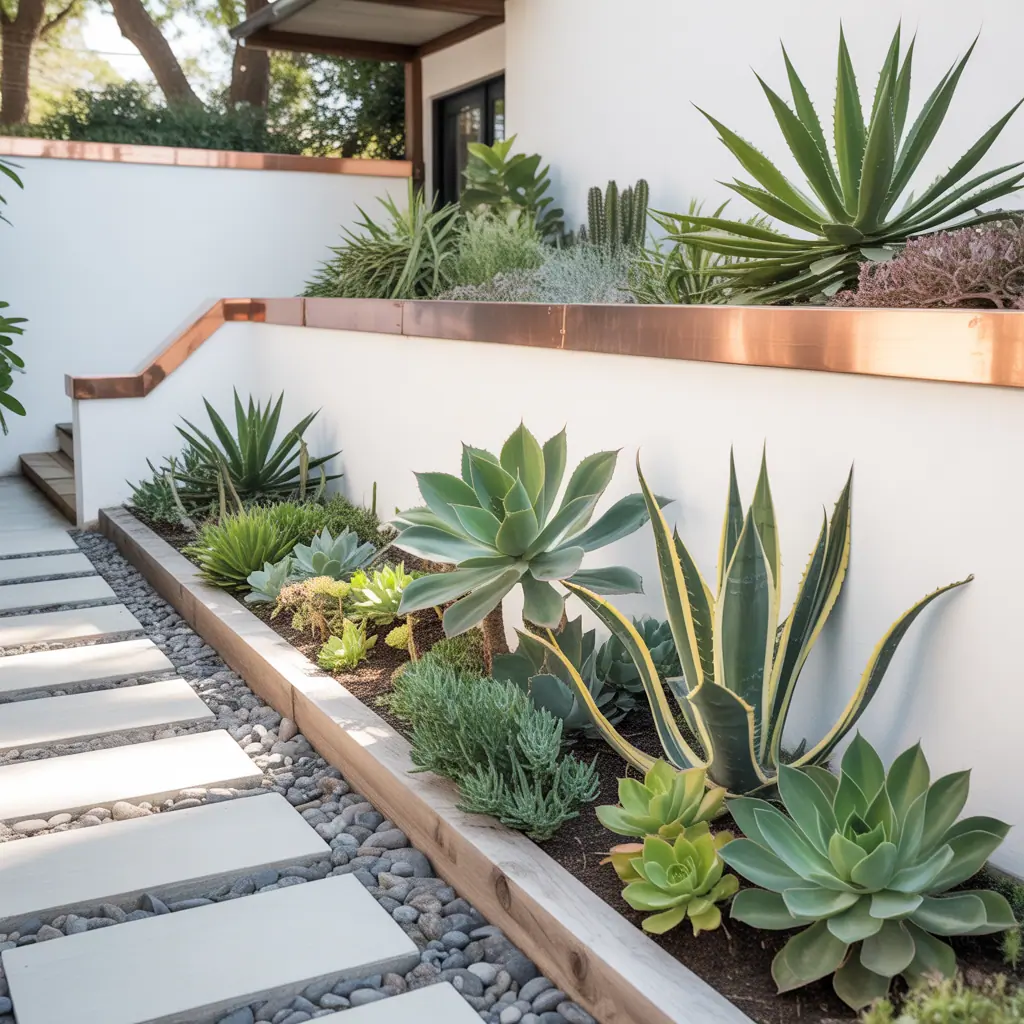 front yard succulent garden outdoor