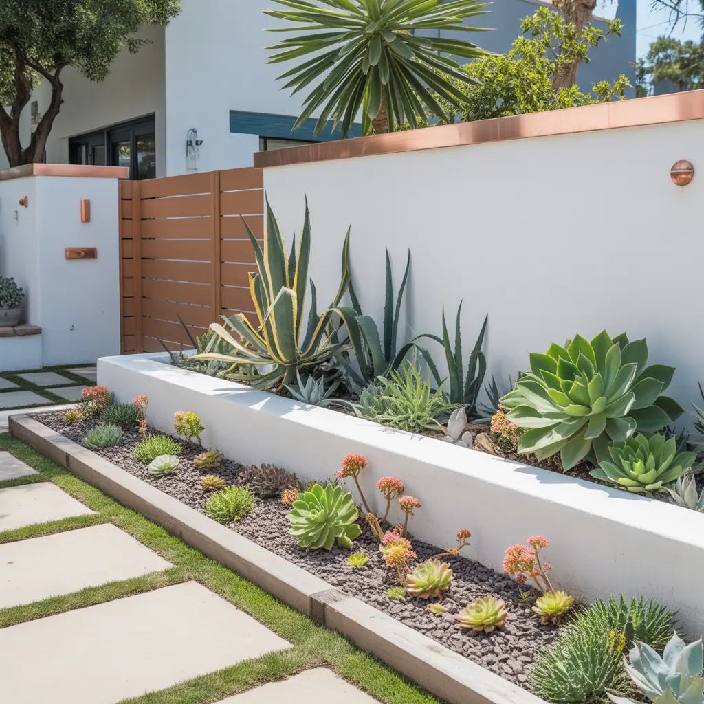 front yard succulent garden outdoor