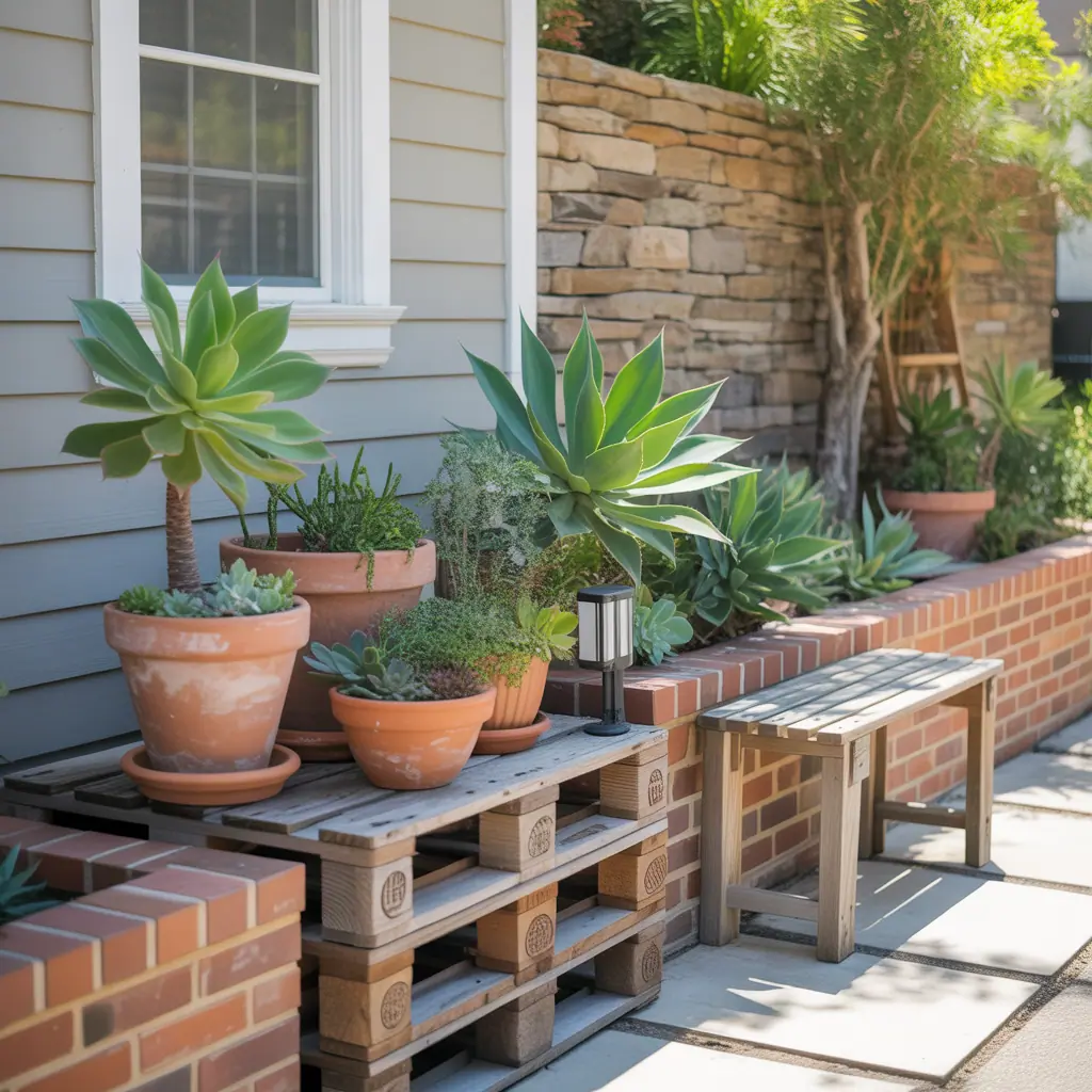 front yard succulent garden outdoor