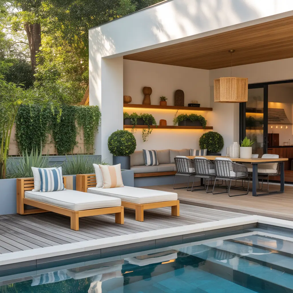 furniture layout for pool deck